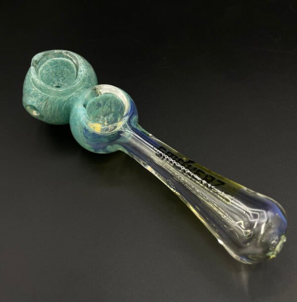 Smokerz Hand Pipes / 5.5in Silver Fume Frit Double Bowl Spoon - Image 3