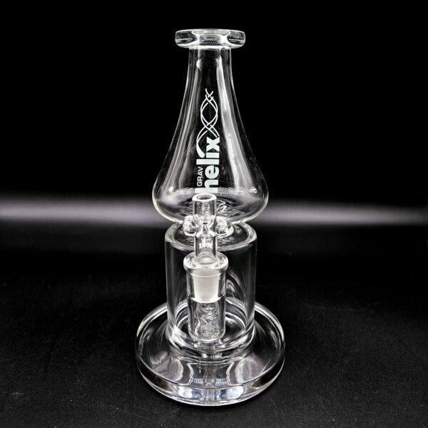 GRAV/ HELIX CLEAR STRAIGHT BASE W/ FIXED DOWNSTEM WATER PIPE